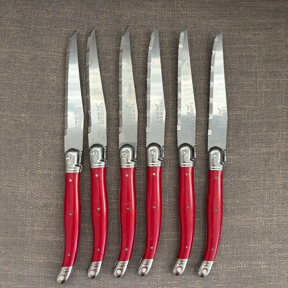 Laguiole Jean Dubost Red Steak Knives Set of 6